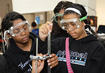 Henry Ford Academy Students in Lab