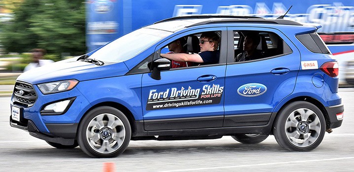 Image of Ford Driving Skills car in motion