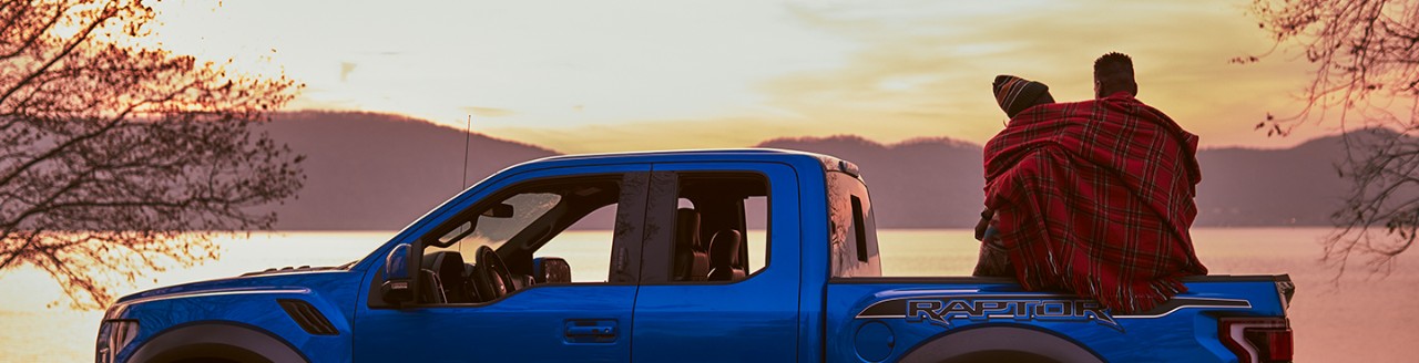 Image of Ford Raptor with sunset