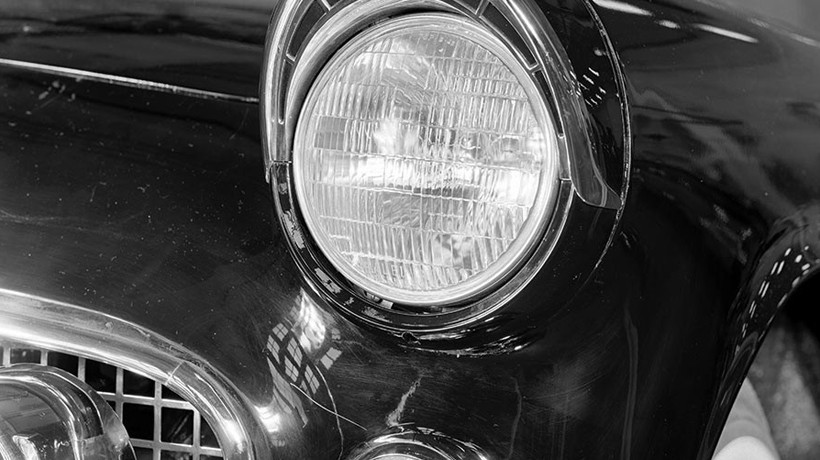 1955 Ford Thunderbird headlamp detail
