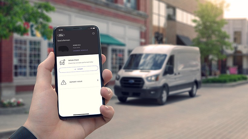 Image of cellphone with Telematics app displayed