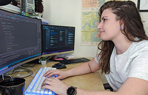girl working at computer