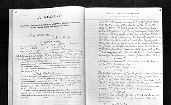 Photo of Incorporation Document
