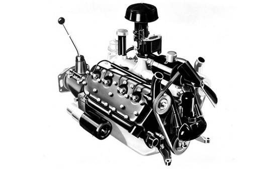 A black and white image of an engine