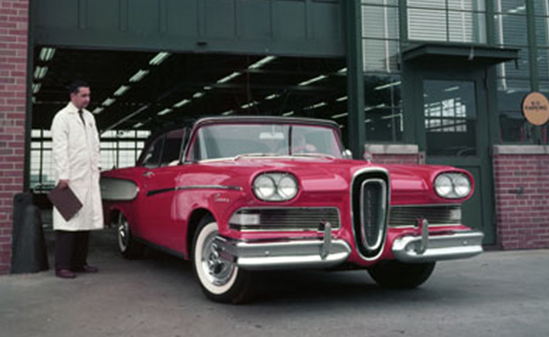 Color photo of a 1958 Edsel