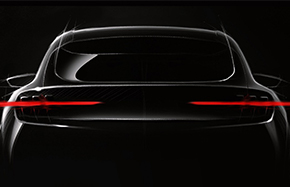 blacked out tail end of a mustang mache
