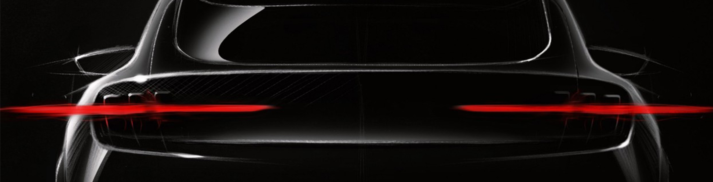blacked out tail end of a mustang mache