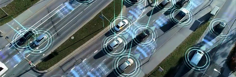 A visual representation showing that vehicles are connected