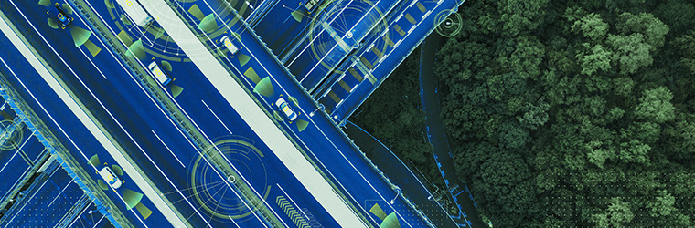 A visual representation of vehicles connected