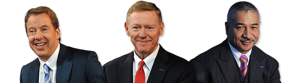 William Clay Ford, Jr., Alan Mulally and Robert Brown