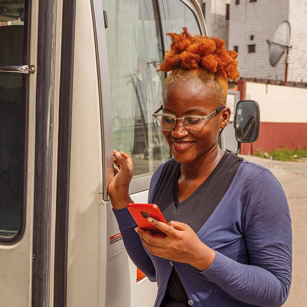 Female looking at her phone