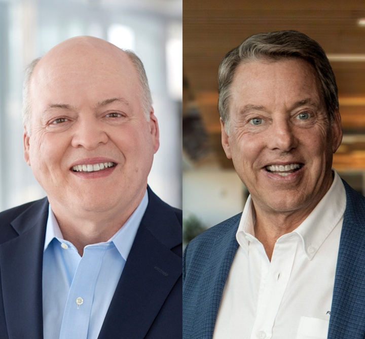 Both William Clay Ford, Jr., Executive Chairman and Jim Hackett, President and Chief Executive Officer smiling