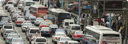 Photograph of vehicles in Shanghai, China