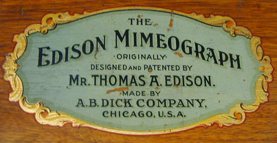 Image of Detail of Edison Mimeograph Machine