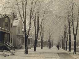 Image of: Winter morning-corner of Second Avenue and Canfield Avenue, Detroit