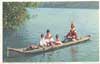 Image of: Seminole Indian and Family in Dugout Canoe, Miami River, Florida