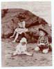 Image of: children and baby at the seashore, retouched