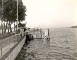 Image of: Swimmers on Dock at Old Club, St. Clair Flats, Michigan