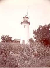 Image of: Lighthouse Amid Cornfield, Bois Blanc Park, Michigan