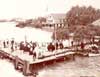 Image of: Resort Sightseers on Dock of Gus. Trautz's Hotel, St. Clair Flats, Michigan