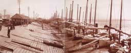 Image of: Oyster Luggers at Waterfront Dock, New Orleans, Louisiana