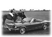 convertible with horse and jockey