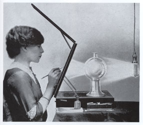 Image of Female retoucher at work.