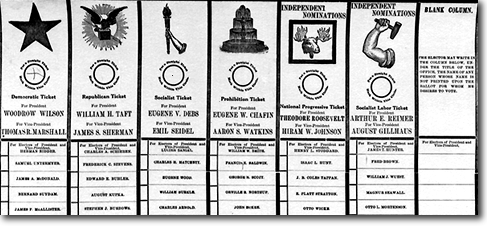 1912 Presidential Election Ballot- Close View