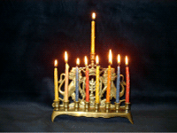 Lighted menorah