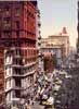 Image of: Looking up Broadway from Dey Street, New York City