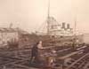 Image of: Boys Tossing Heated Rivets for Steamship Repair, Cramps Shipyards, Philadelphia, Pennsylvania