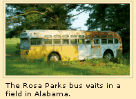 The Rosa Parks bus in the Alabama field